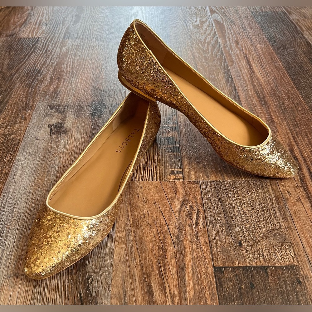 Talbots Gold Glitter Flats